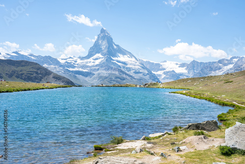 Matterhorn with Stellisee, Zermatt,  Switzerland photo