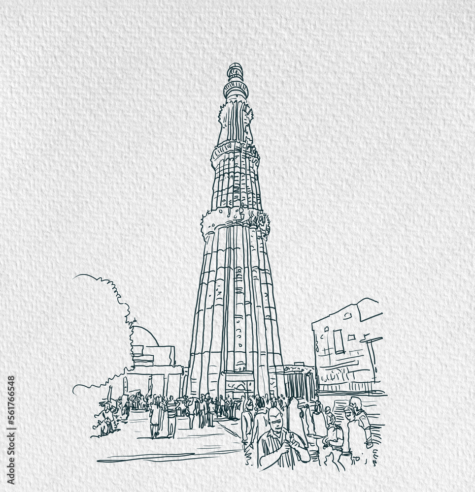 Qutub minar sketch | Disney art drawings, Cool art drawings, Delhi monuments-saigonsouth.com.vn