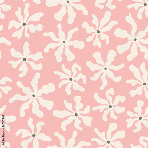 Seamless abstract floral form pattern