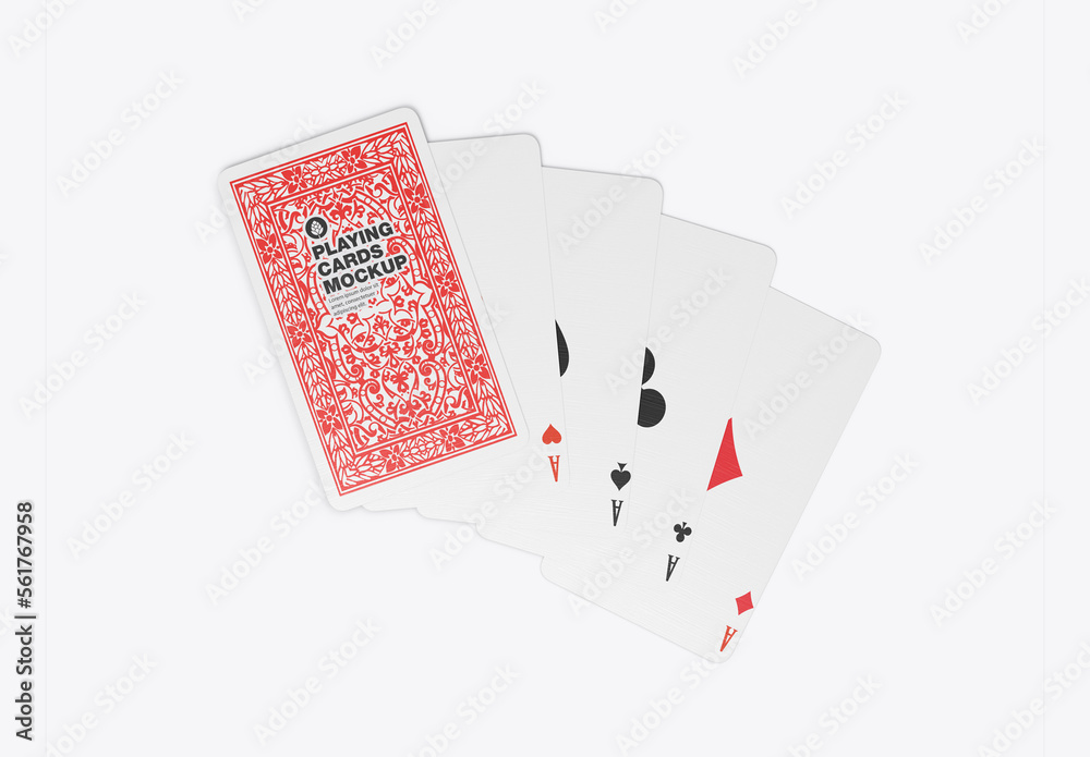 Poker Playing Cards Mockup Stock Template | Adobe Stock