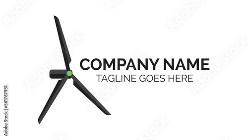 Creative High Tech Wind Energy Turbine Fan Modern Logo Design Template