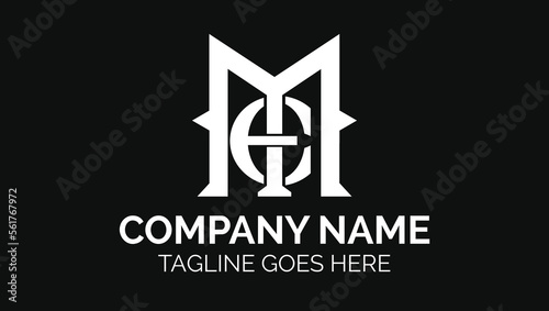 ME Modern Creative Minimalist Name Initials Monogram Logo Design template
