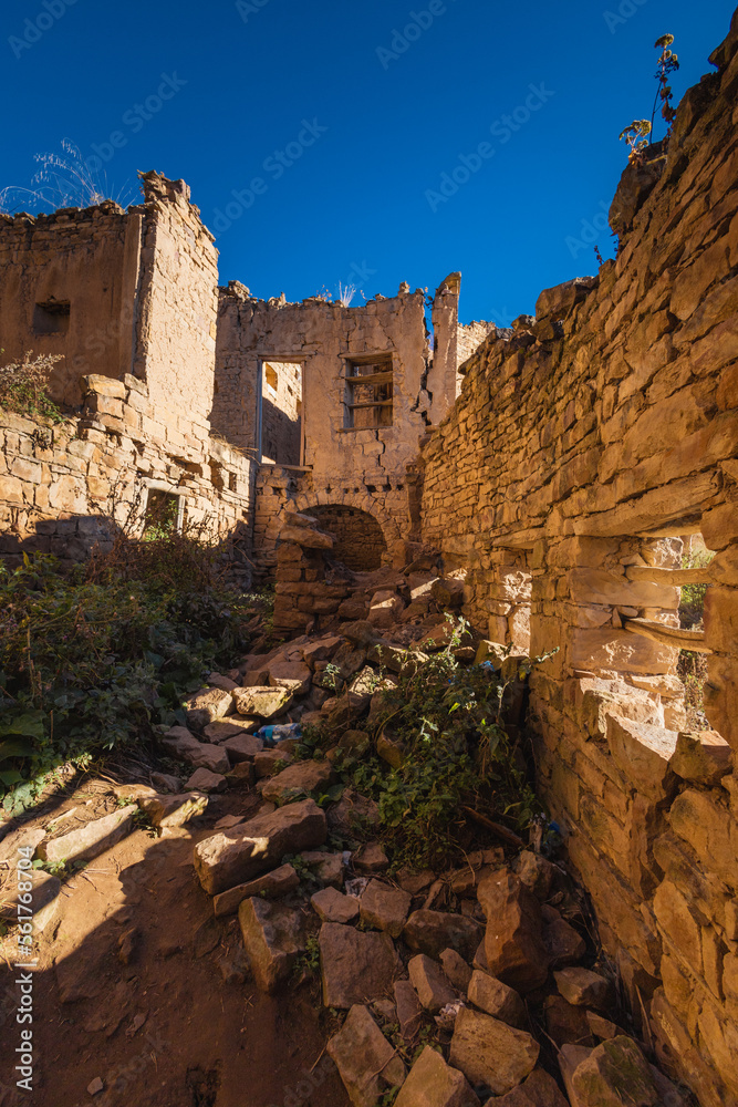 Old antique city Gamsutl in the Caucasus mountains, Dagestan