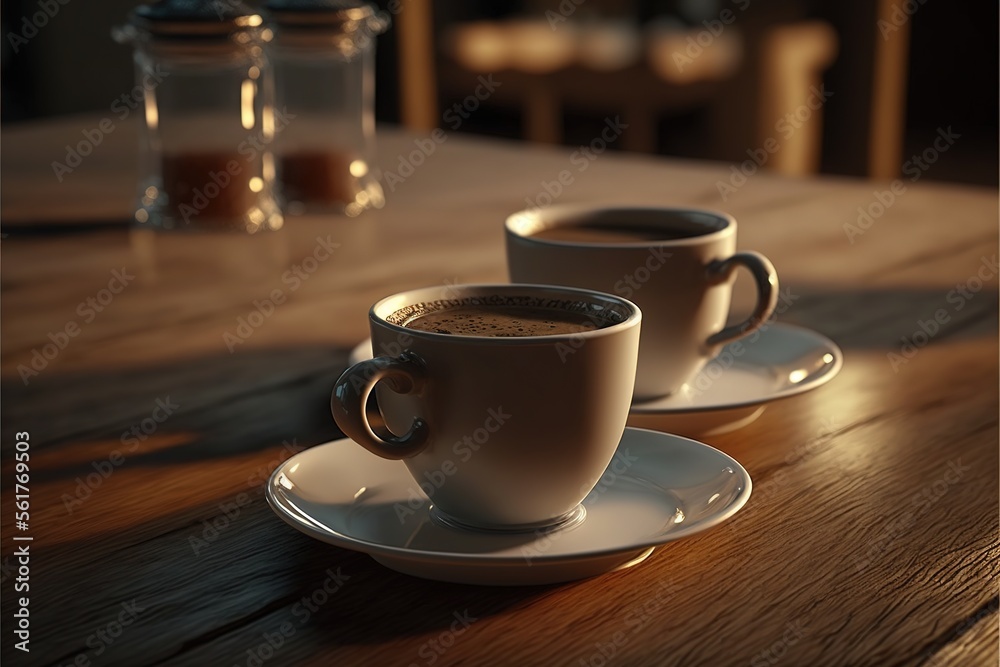 Digital illustration about coffee associations. Generative AI. Digital illustration about coffee associations. Generative AI.