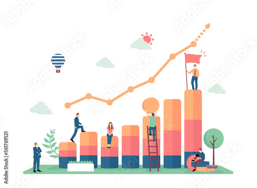 Business growth , business development motif vector illustration
