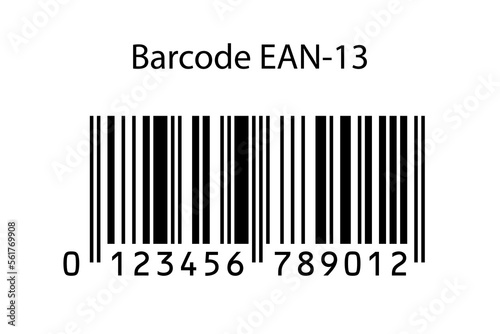 Bar code EAN-13 isolated on white background. Vector photo