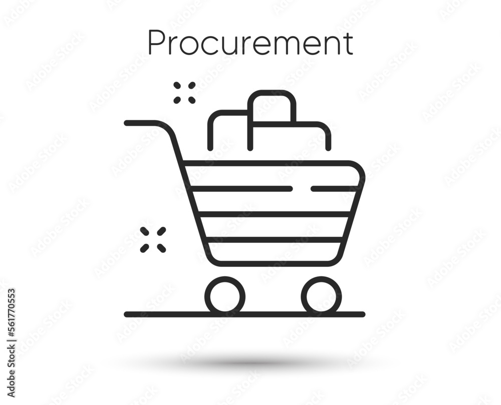 Procurement line icon. Ecommerce shopping cart sign. Procure supply symbol. Illustration for web and mobile app. Line style buy products icon. Editable stroke procurement order. Vector illustration Procurement line icon. Ecommerce shopping cart sign. Procure supply symbol. Illustration for web and mobile app. Line style buy products icon. Editable stroke procurement order. Vector illustration