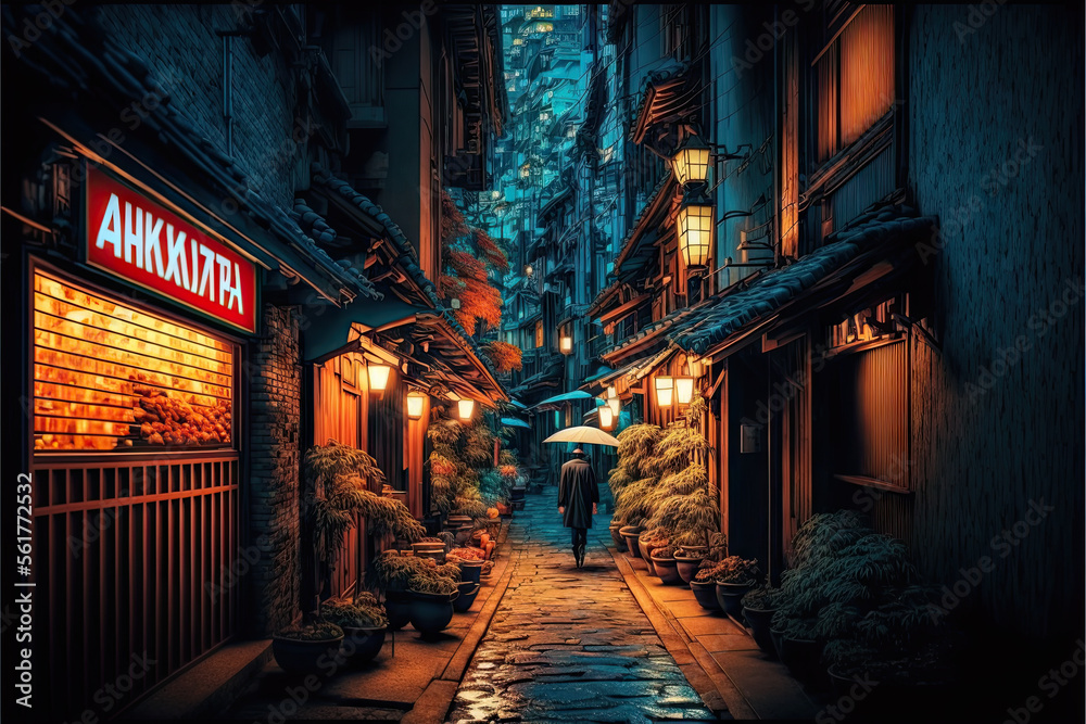 Lofi tokyo street at night