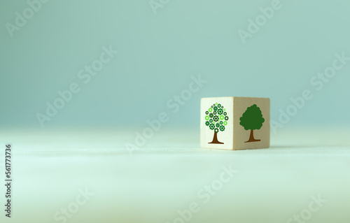 Bilde på lerret Mechanical trees for capturing carbon dioxide, carbon sequestration concept