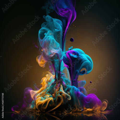 Artistic Smoke Colors Backgrounds.Generative AI