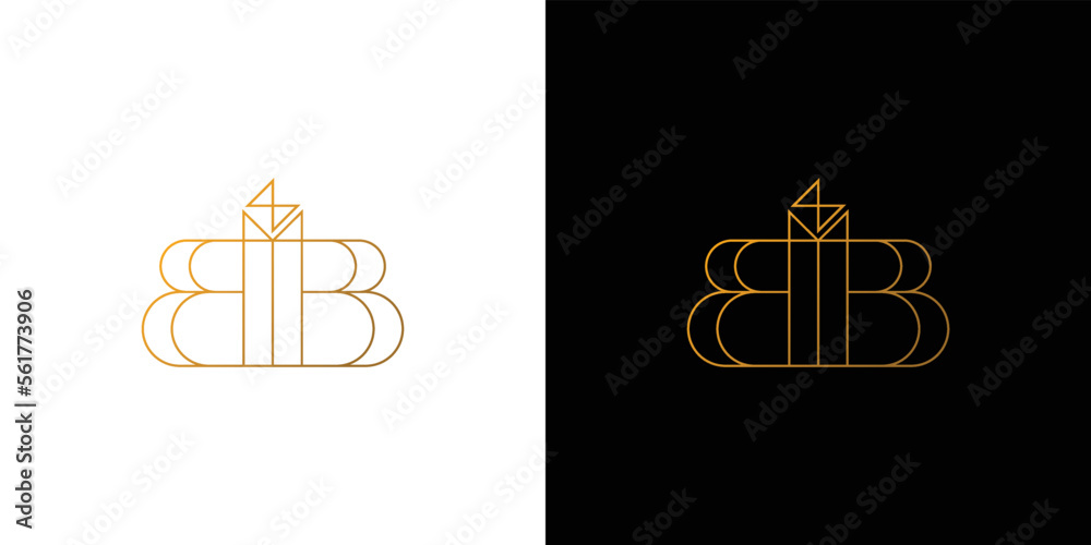 Ruby logo design with initial BB is modern and luxurious