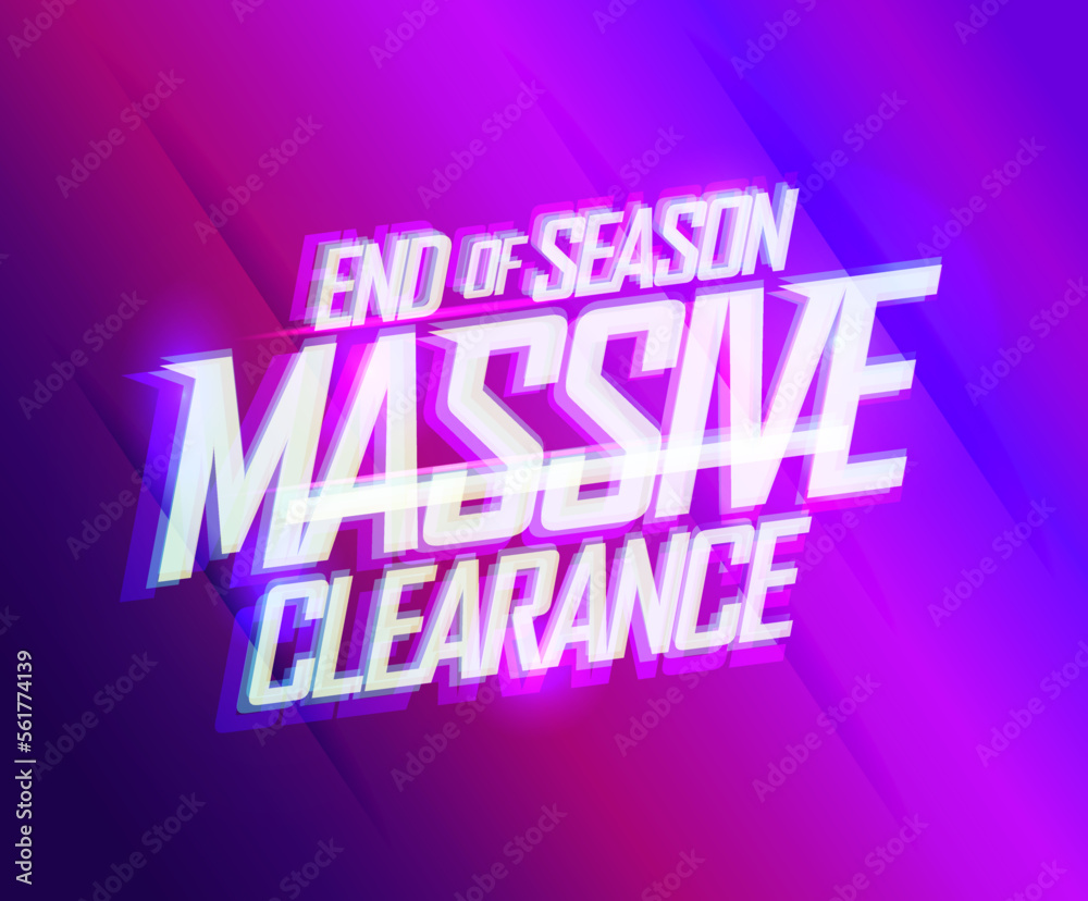 End of season massive clearance sale, web banner or flyer template