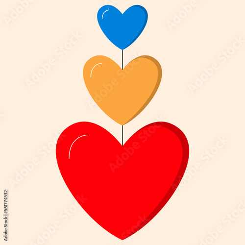 Happy Valentines day vector icon love heart decoration cartoon style