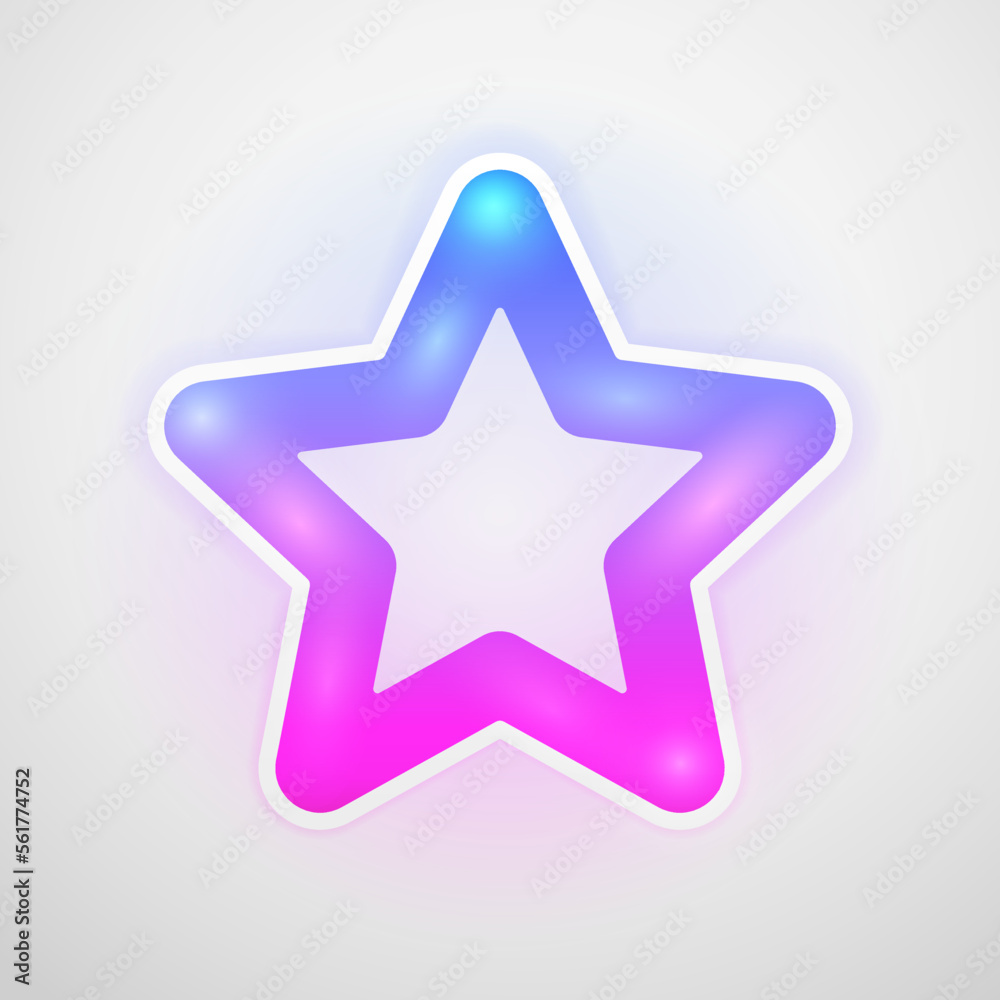 Star Shape LED Lamp Neon Color Icon Star Shape LED Lamp Neon Color Icon