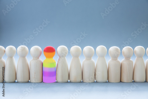 Tableau sur toile Gay pride concept of a gay person standing out in a crowd