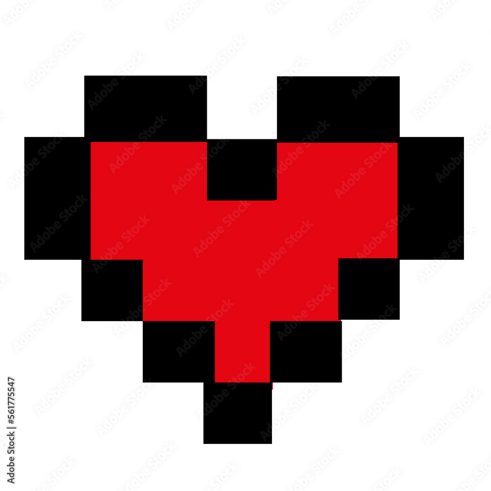 Pixel art heart icon. Retro game symbol. Vector illustration Pixel art heart icon. Retro game symbol. Vector illustration