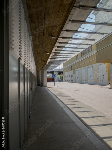 Deserted industrial streets in the city center