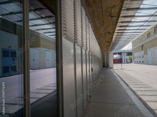 Deserted industrial streets in the city center