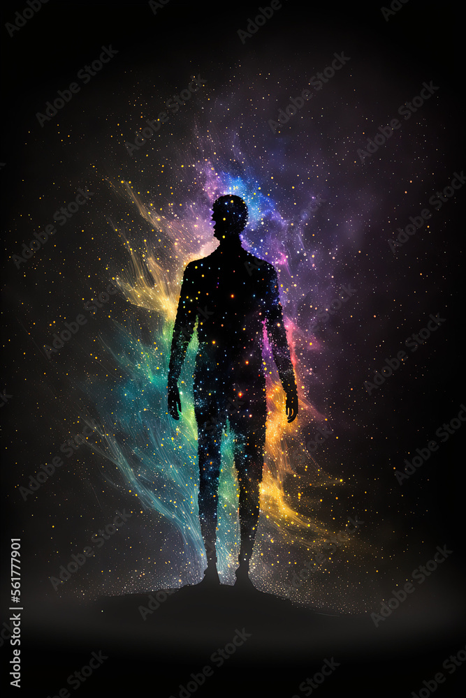 Spiritual awakening, energy, connection with the universe, Generative AI - obrazy, fototapety, plakaty 