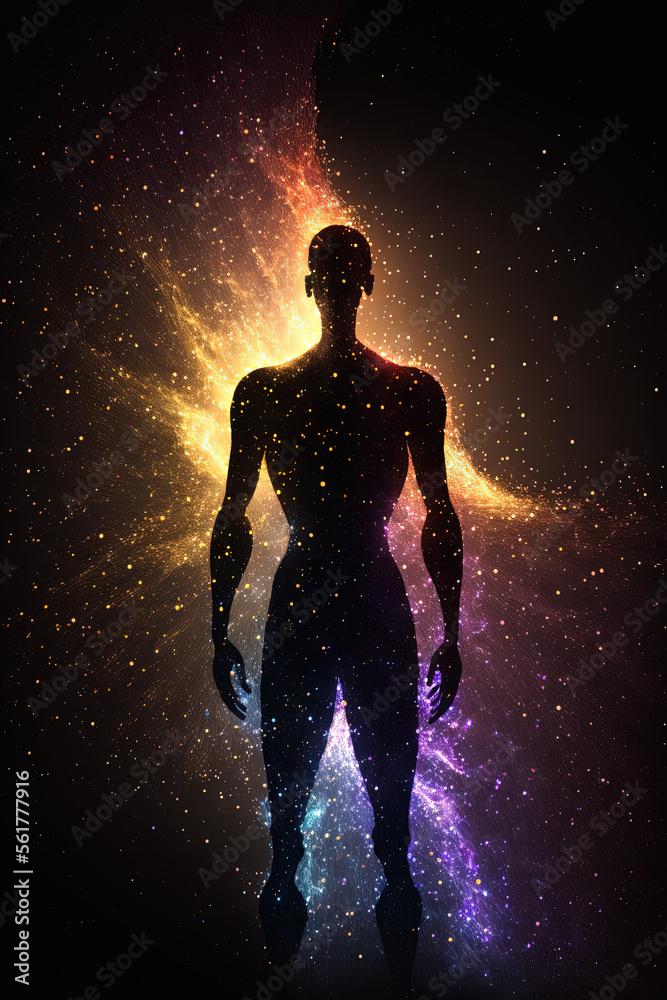 Spiritual awakening, energy, connection with the universe, Generative AI