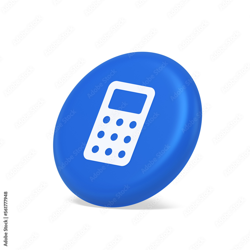 Calculator button mathematical number counting web application design 3d isometric realistic icon Calculator button mathematical number counting web application design 3d isometric realistic icon