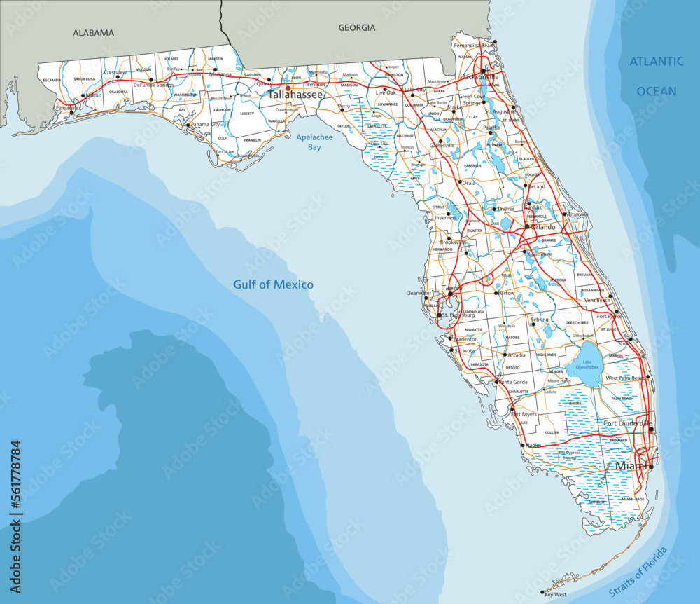 High detailed Florida road map - 1000 F 561778784 JLxaIVlOyxD0WutJopGrLx3KoTqVK1kJ