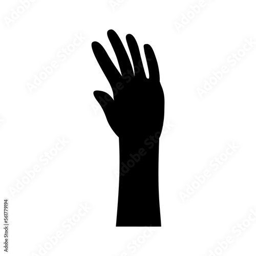 Raised hands icon vector. Hands up illustration sign. palm symbol or logo.