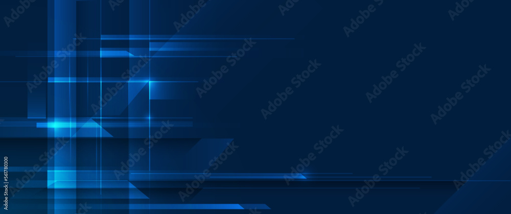 Vector abstract lines pattern design and light effect. High speed movement and motion blur over dark blue background. Illustration futuristic, Cyber hi tech connection technology, cyberspace concept - obrazy, fototapety, plakaty 