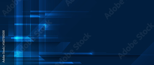 Vector abstract lines pattern design and light effect. High speed movement and motion blur over dark blue background. Illustration futuristic, Cyber hi tech connection technology, cyberspace concept