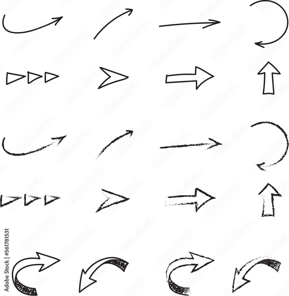 Set of arrow hand drawn Set of arrow hand drawn