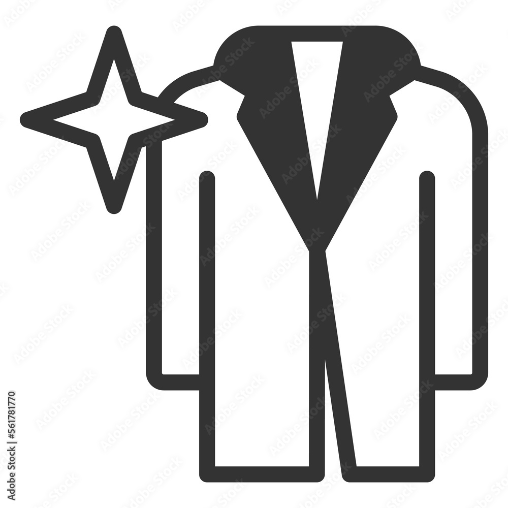 Brushed coat - icon, illustration on white background, glyph style