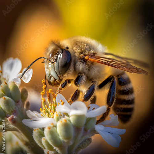 craig prescott Photograph of a bee collecting nectar from a flo photo