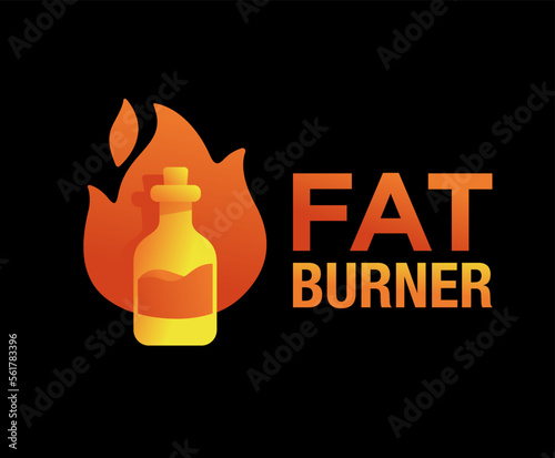Fat burner icon - food supplement for weight loss