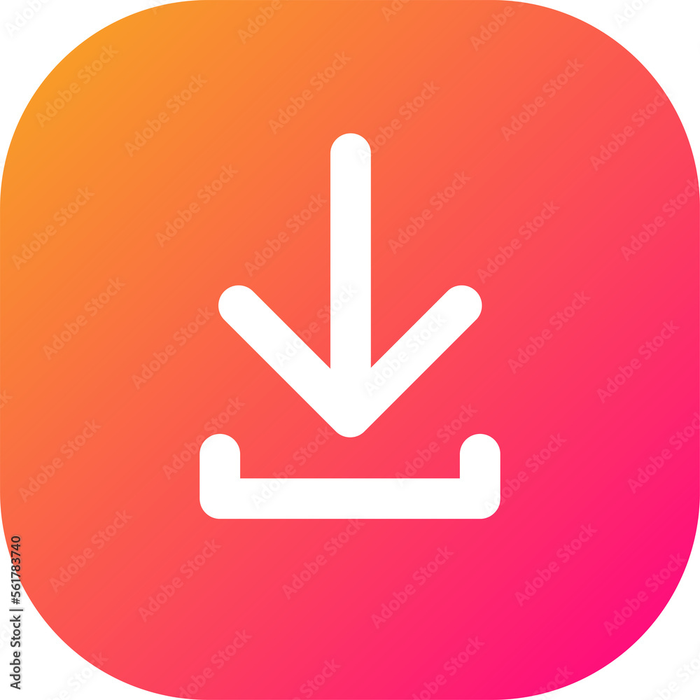 Download icon in square gradient colors. Arrow signs illustration. Download icon in square gradient colors. Arrow signs illustration.