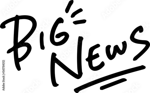 手書き文字素材。BIG NEWS。