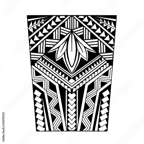 Wrap around arm polynesian tattoo design. Pattern aboriginal samoan. illustration EPS10
