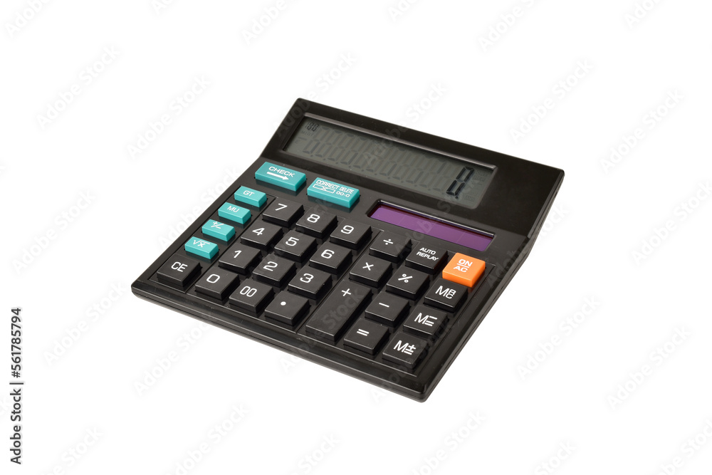 Calculator on white background with clipping path Calculator on white background with clipping path