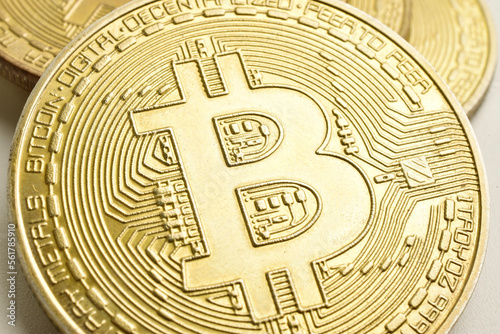 closeup of bitcoin cryptocurrency