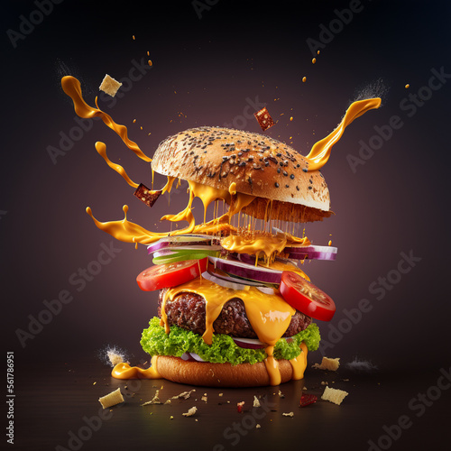 Fotografie, Obraz burger and hamburger