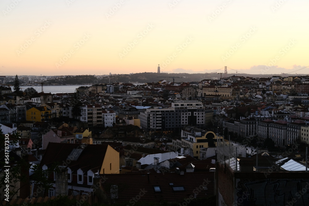 Panorama Lisbonne - Coucher de soleil