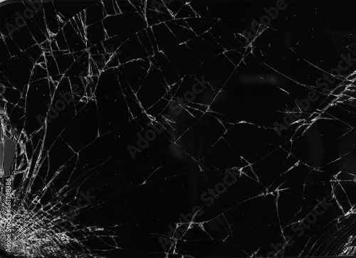 Cracked screen texture background, broken glass texture © kusum