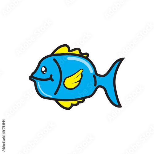illustration vector graphic of fish cartoon.