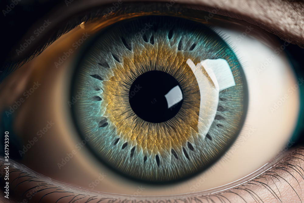 a close up of a person's eye. Generative AI