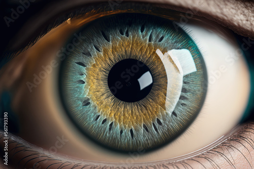 a close up of a person's eye. Generative AI
