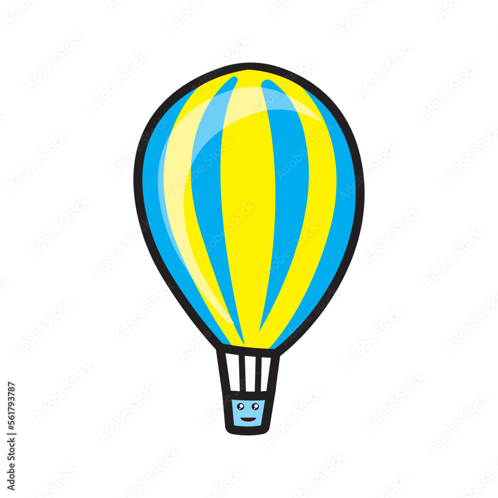 Naklejka premium hot air balloon illustration vector doodle.