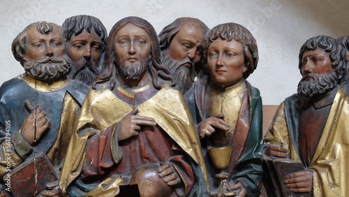 Figur von Jesus als Holzschnitzerei in Kirche beim Bodensee