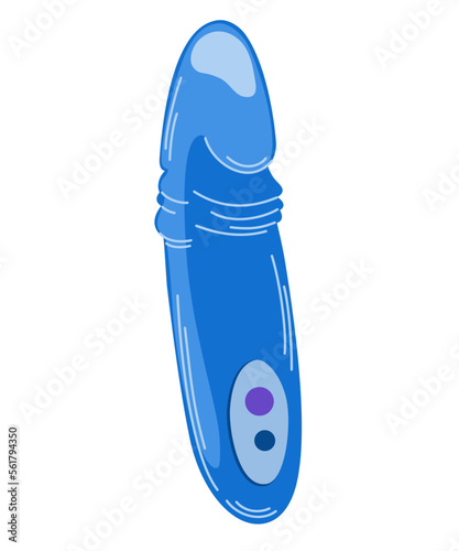 Vibrator sex toy doodle icon. Cute sex toy. Erotica excitement for adult male female. Modern flat vector illustration on white background.