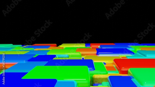 3D rendering abstract background with square shapes and light colors - perfect for video or photo backgrounds