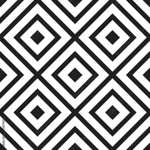 Optical illusion seamless pattern. Background, texture. Decorative element, design template with striped black and white diagonal inclined lines.