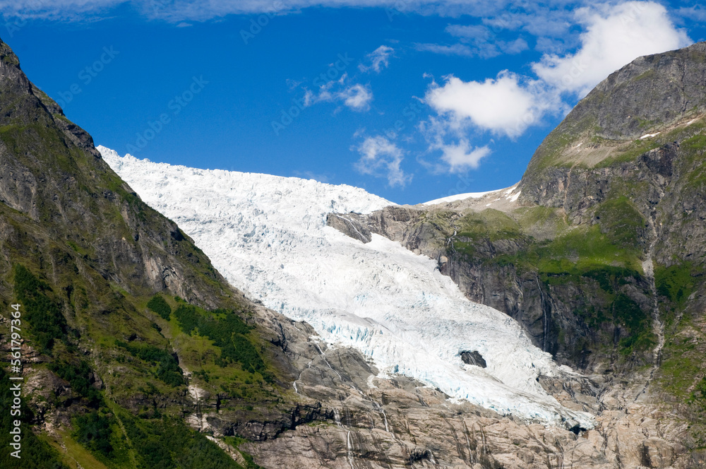 Fototapeta premium Jostedalsbreen Glacier from Briksdal, Jostedal Glacier National Park, Western Norway.